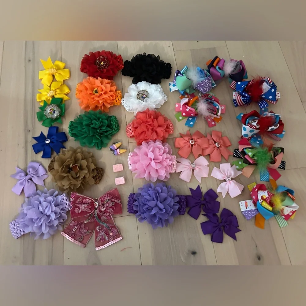33 Pieces-Kids Hair Bow & Headband Collection NWOT